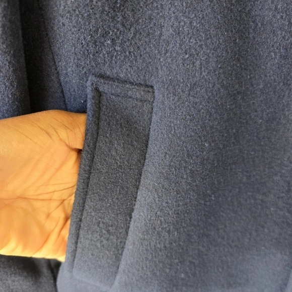 $395 Calvin Klein Long Coat 40 Mens Prosper Blue Wool Blend Heavy Old Money New - Picture 7 of 14